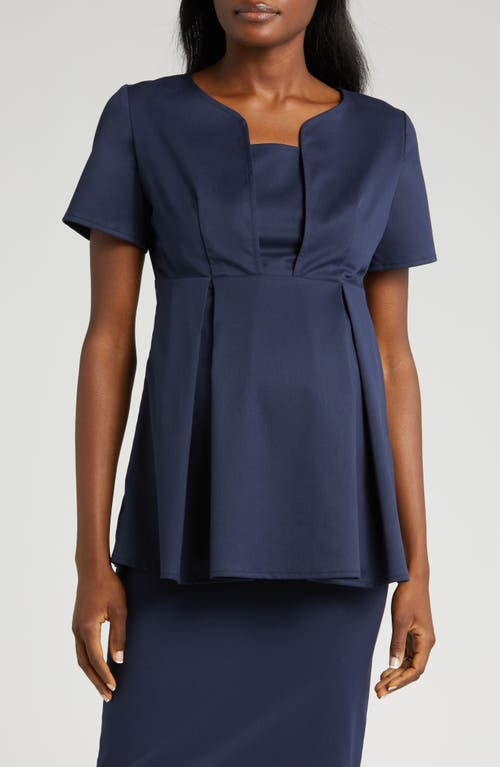 Marion Short Sleeve Suit Materinty Top Navy Blue at Nordstrom,