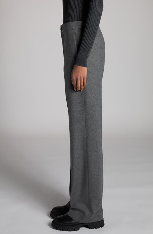 Shop Moncler Wool Blend Straight Leg Pants In Grey