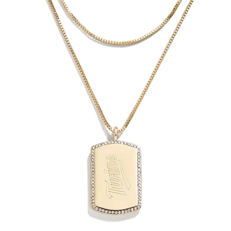 Wear By Erin Andrews X Baublebar Minnesota Twins Dog Tag Necklace In Gold
