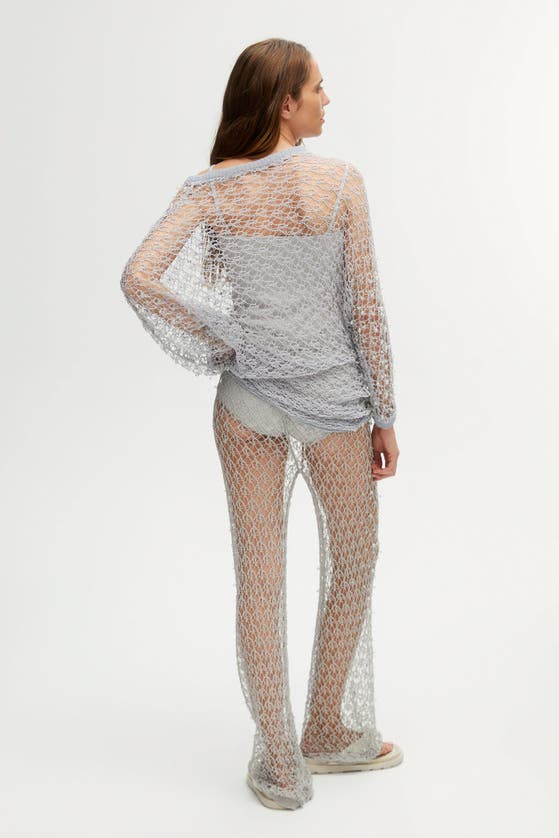 NOCTURNE NOCTURNE SHIMMERING THREADED MESH PANTS