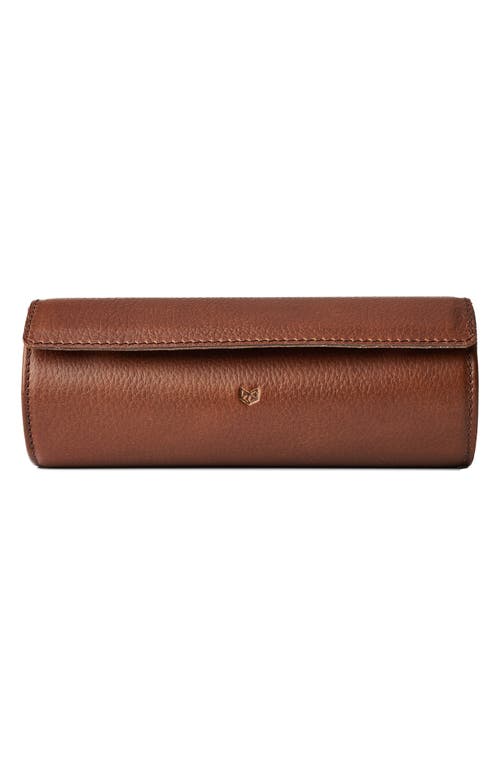 CAPRA LEATHER 4-Watch Case & Stand in Brown