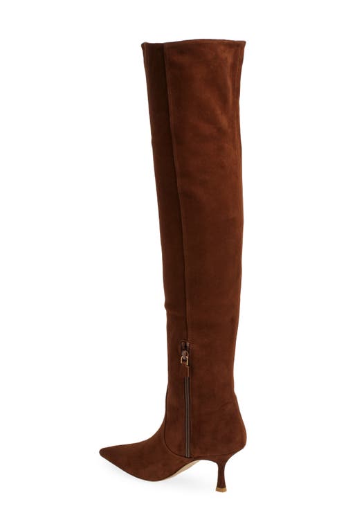 Shop Stuart Weitzman Naomi 75 Tall Boot In Deep Coffee Suede