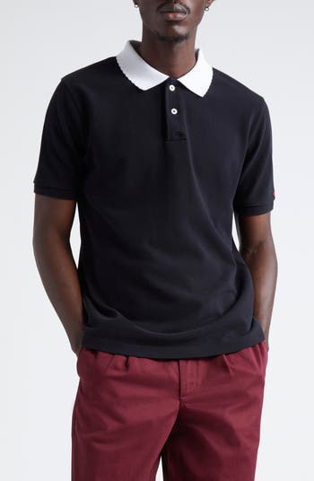 Noah Scalloped Collar Cotton Piqué Polo | Nordstrom