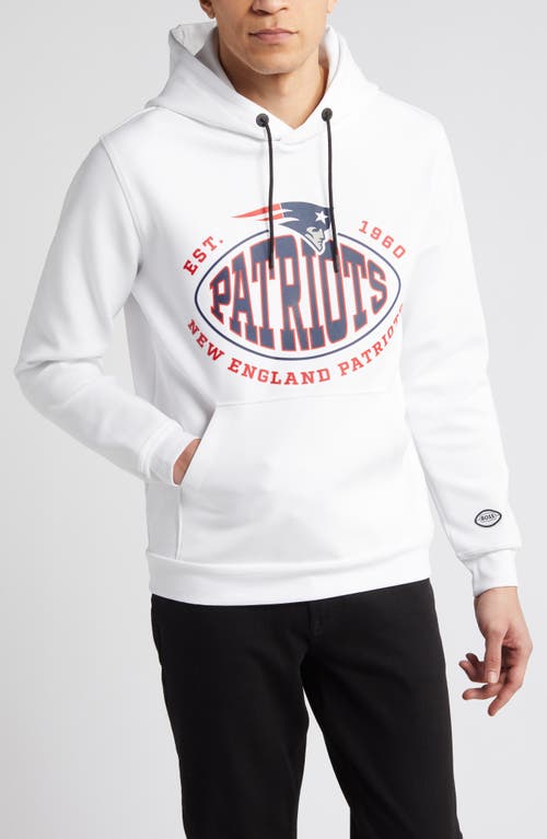 BOSS x NFL Touchback Graphic Hoodie New England Patriots White at Nordstrom,