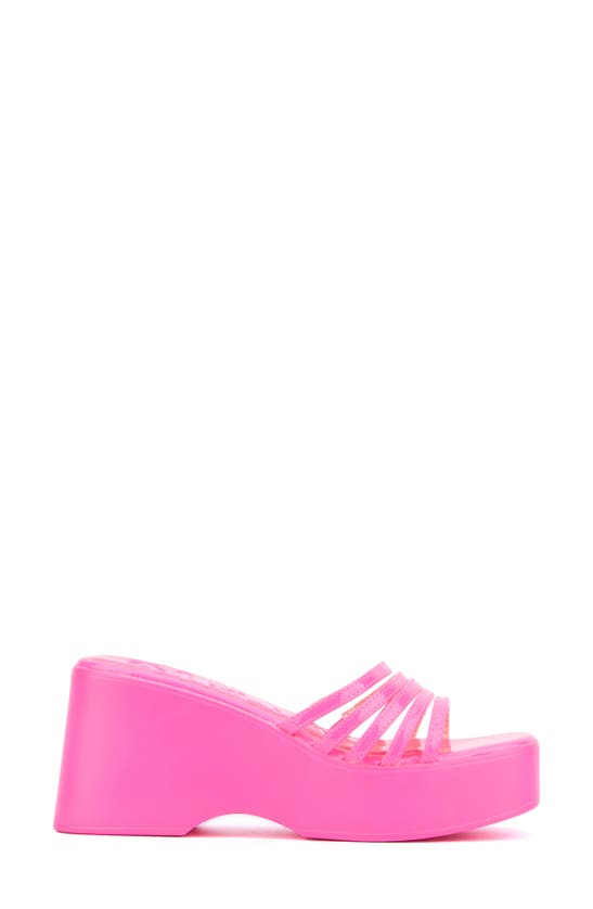 Olivia Miller Dreamer Slide Sandal In Neon Pink