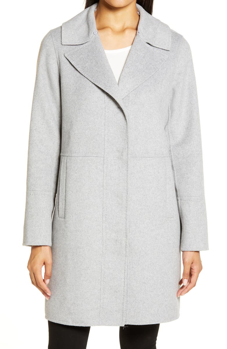 Kenneth Cole New York Double Face Wool Blend Coat with Removable Faux ...
