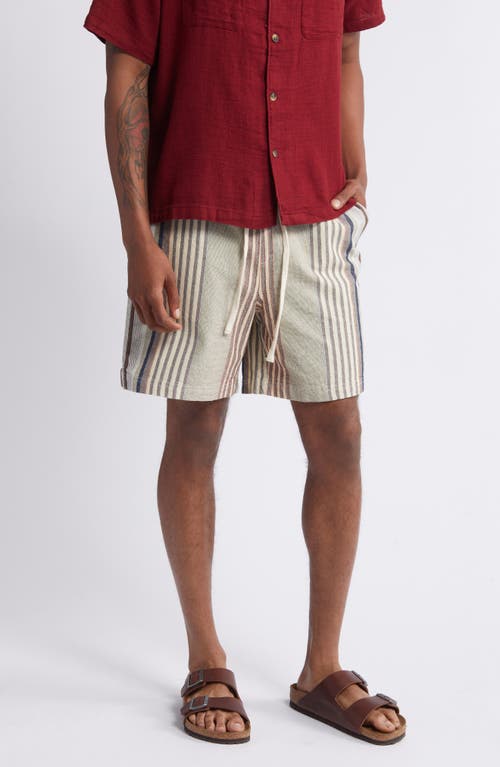 BDG Urban Outfitters Stripe Drawstring Waist Cotton Shorts in Sand 