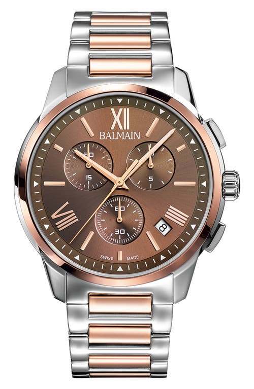 Balmain Watches Madrigal Bracelet Chronograph Watch, 42mm In Brown