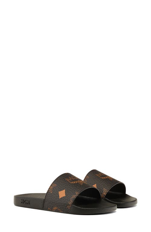 Monogram Slide Sandal in Black