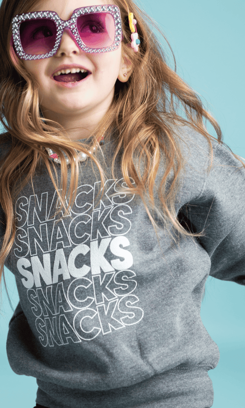 Little Chicken Unisex Snacks Sweatshirt - Little Kid In Grey