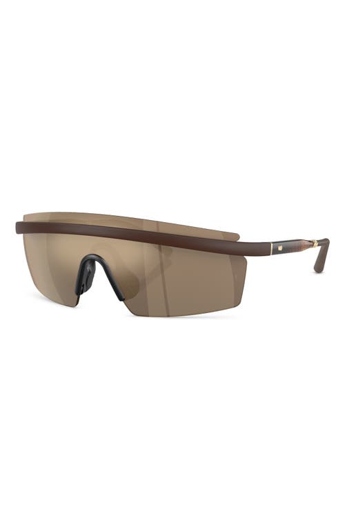 Shop Oliver Peoples X Roger Federer R-4 138mm Rimless Shield Sunglasses In Umber/desert Flash