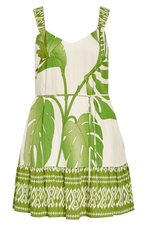 Shop City Chic Peta Floral Border Print Sleeveless Dress In Opulent Oasis