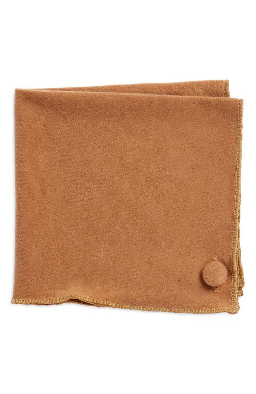 Solid Sueded Cotton Pocket Square in Tan