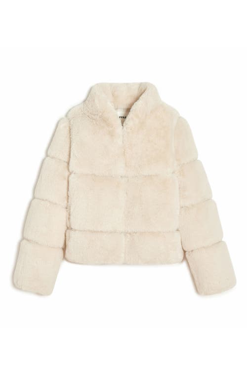 Shop Apparis Sai Short Recycled Polyester Pluche™ Faux Fur Coat In Cream