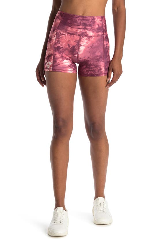 Jessica Simpson Tummy Control Hottie Biker Shorts In Tea Rose Tie Dye Swirl