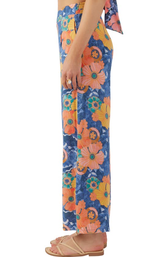 Shop O'neill Farrah Floral Wide Leg Pants In Blue Multi Colored