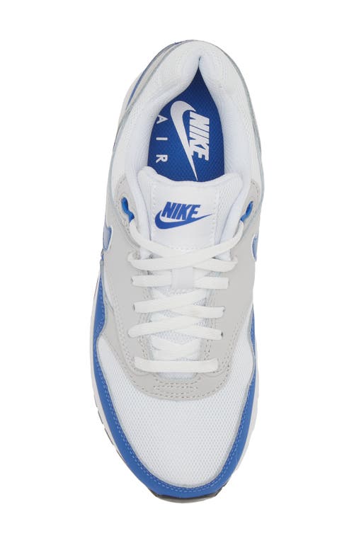 Shop Nike Kids' Air Max 1 Sneaker In White/royal/grey