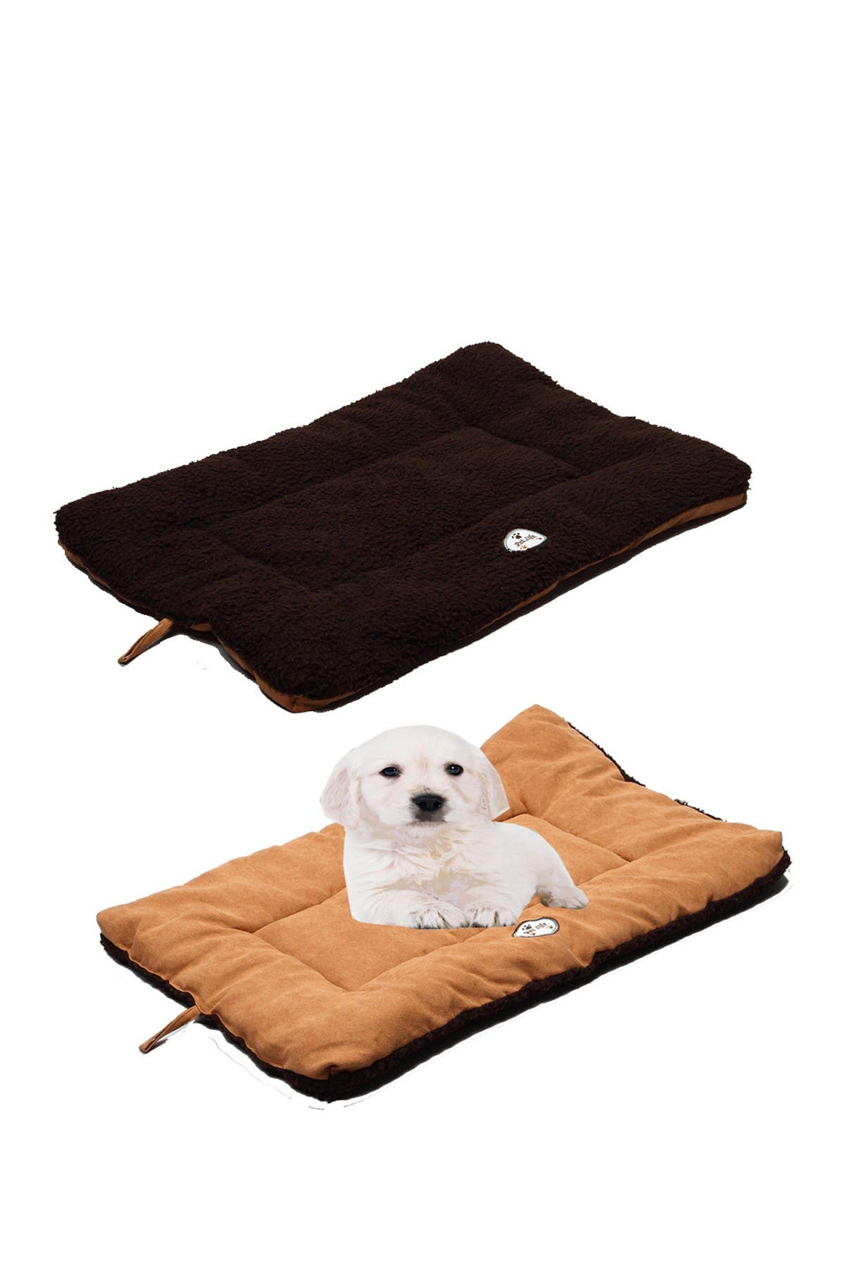 Pet Life Large Brown/cocoa Eco-paw Reversible Eco-friendly Pet Bed