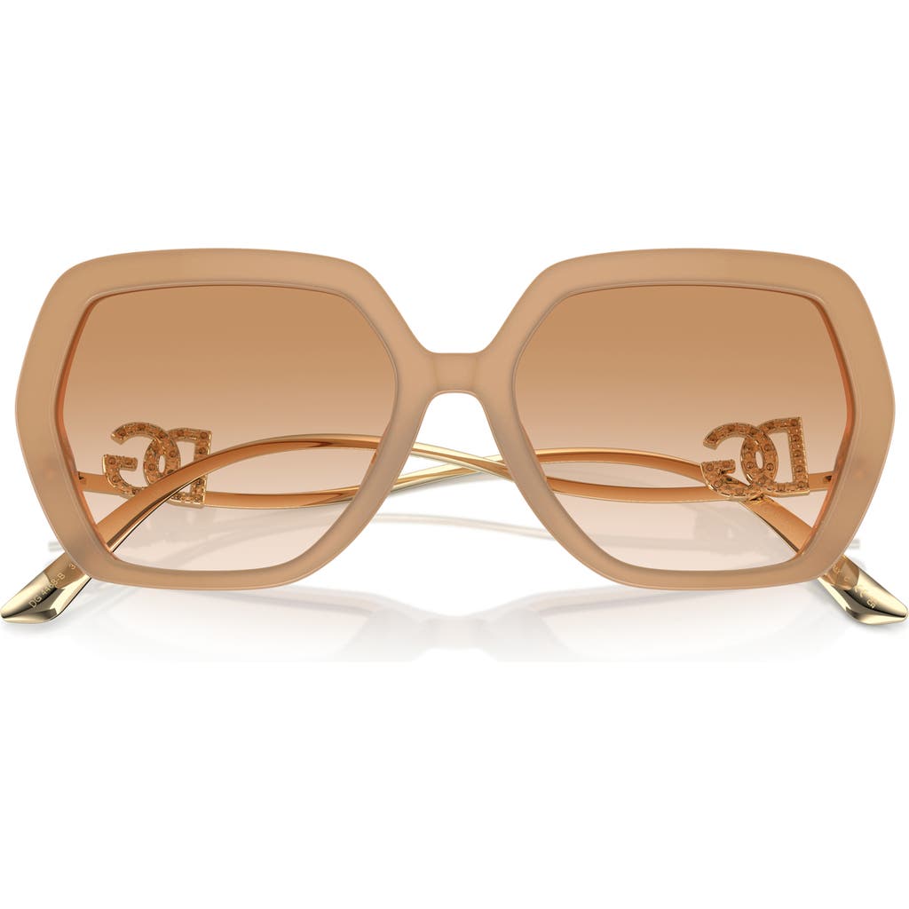 Dolce & Gabbana Dolce&gabbana 58mm Gradient Irregular Sunglasses In Gold