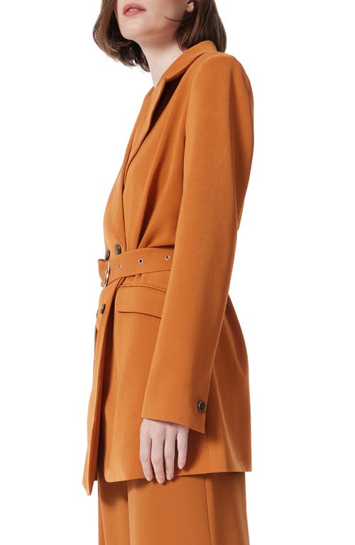 Dee Ocleppo Belted Double Breasted Blazer In Sugar Almond