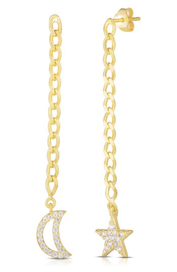 Glaze Jewelry Cz Celestial Drop Earrings In Gold