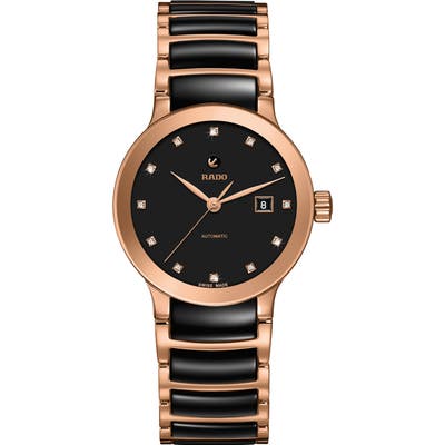Rado Centrix Automatic Diamond Ceramic Bracelet Watch, 2m