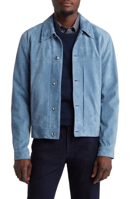 Paul Smith Slim Fit Suede Jacket Light Blue at Nordstrom,