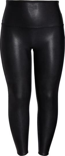 Buxom Couture Leather Effect Leggings in Black