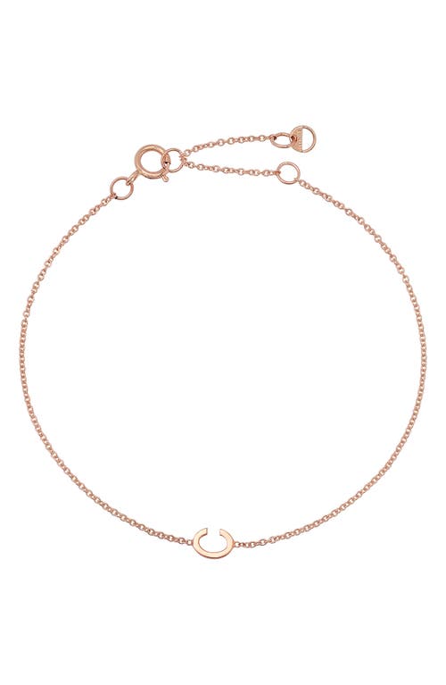 Initial Pendant Bracelet in 14K Rose Gold-C