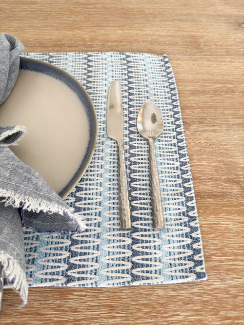 Anaya Summer Twist Indoor Outdoor Placemat In Blue