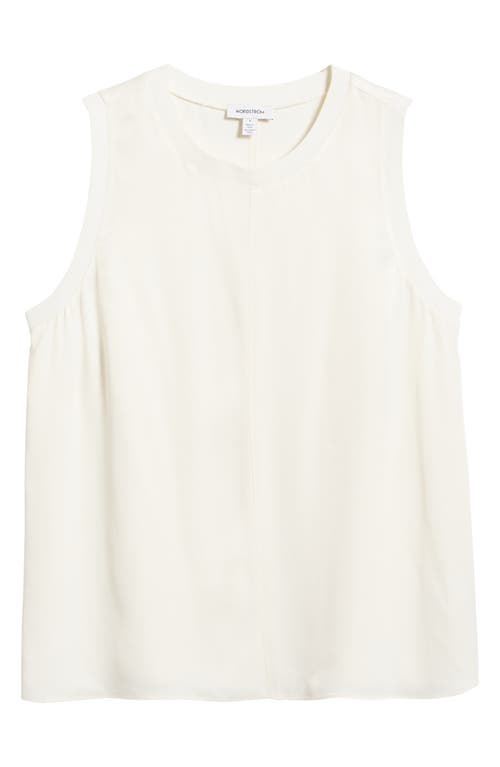 Shop Nordstrom Rib Trim Tank Top In Ivory Pristine