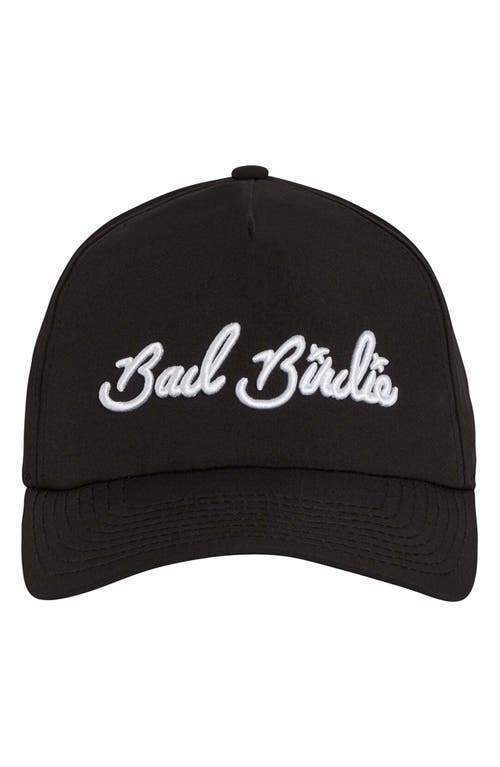 Bad Birdie Logo Script Baseball Cap in Black