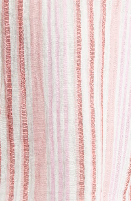 Shop Caslon (r) Stripe Cotton Gauze Henley In Ivory Cloud- Pink Vera Stripe