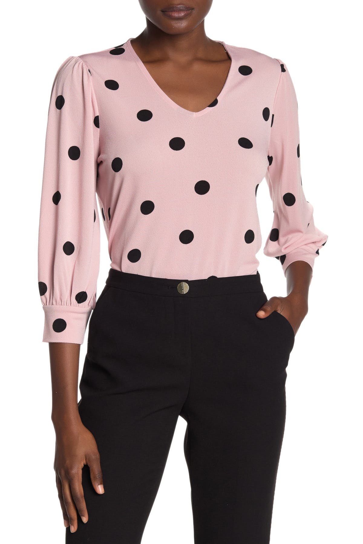 adrianna papell polka dot top