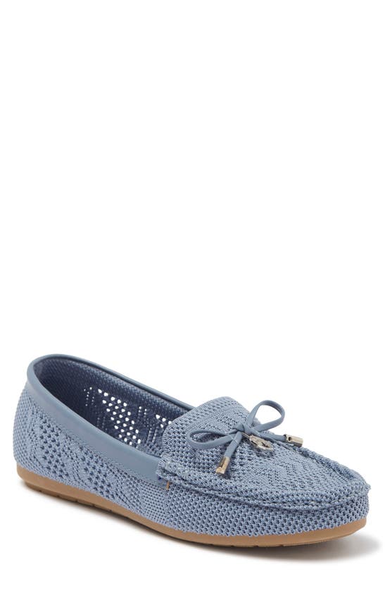 Gloria Vanderbilt Open Knit Bow Loafer In Blue