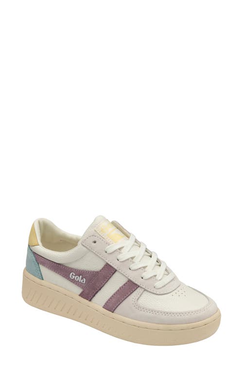 Shop Gola Classics Grandslam Trident Sneaker In White/lily/lemon