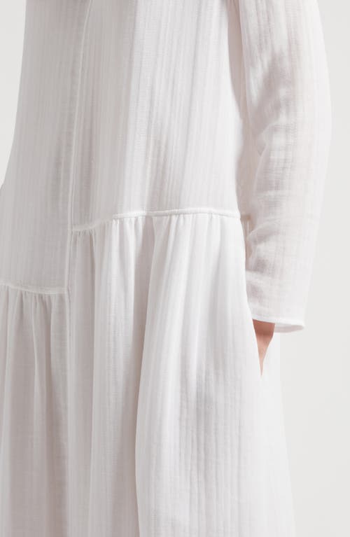 Shop The Row Callas Long Sleeve Cotton Maxi Dress In Ivory