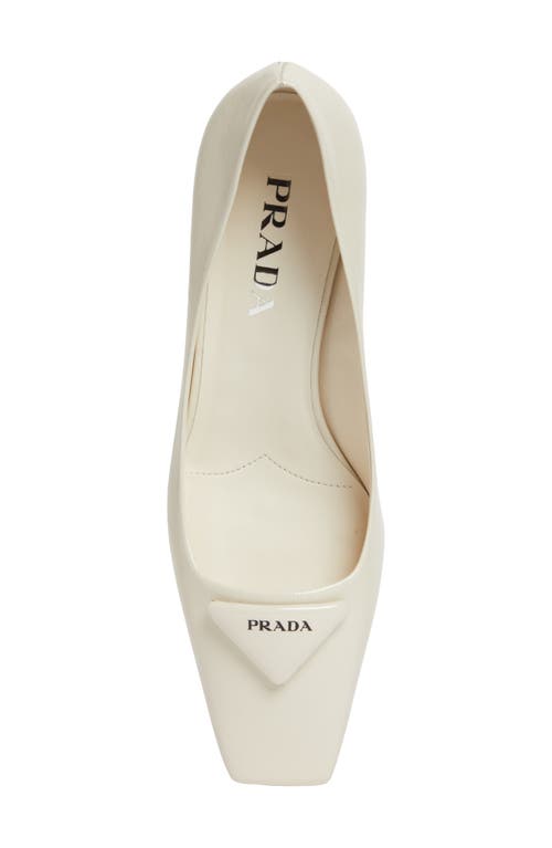 Shop Prada Modellerie Square Toe Pump In Avorio