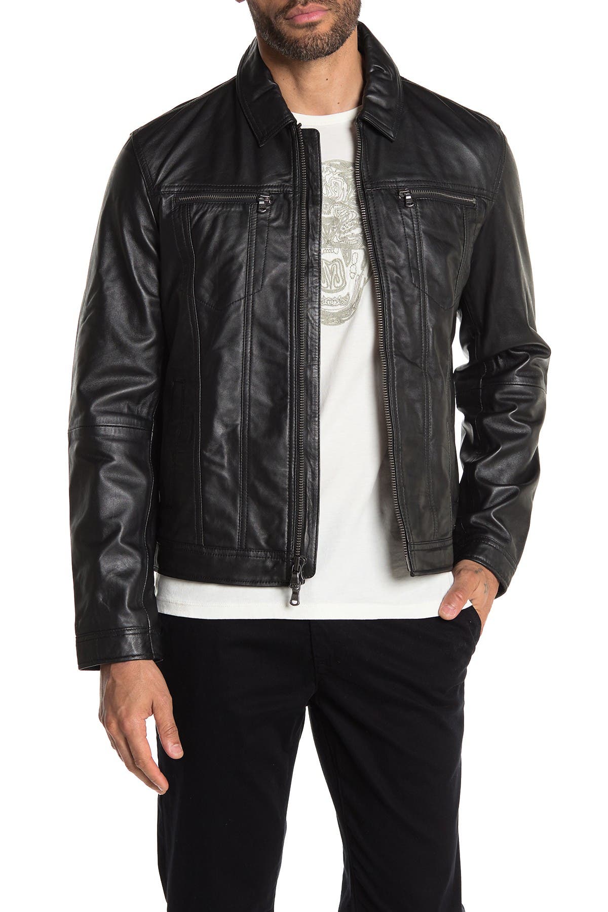 John Varvatos Star USA | Leather Jacket | Nordstrom Rack