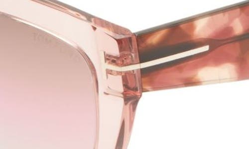 Shop Tom Ford Phobe 56mm Square Sunglasses In Shiny Pink/gradient Brown