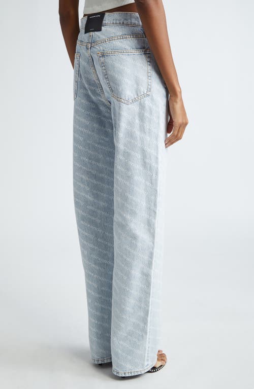 Shop Alexander Wang Logo Stripe High Waist Relaxed Fit Straight Leg Jeans In Pebble Bleach/white