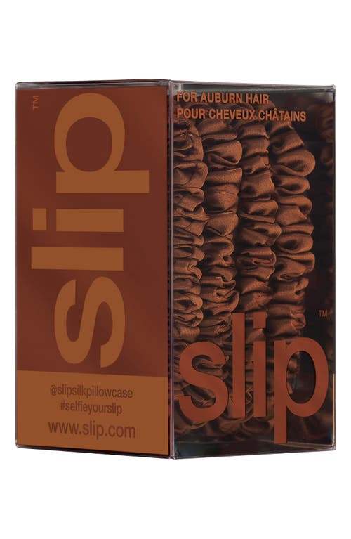 Slip Pure Silk 4-pack Skinny Scrunchies: Back To Basics Collection In Auburn