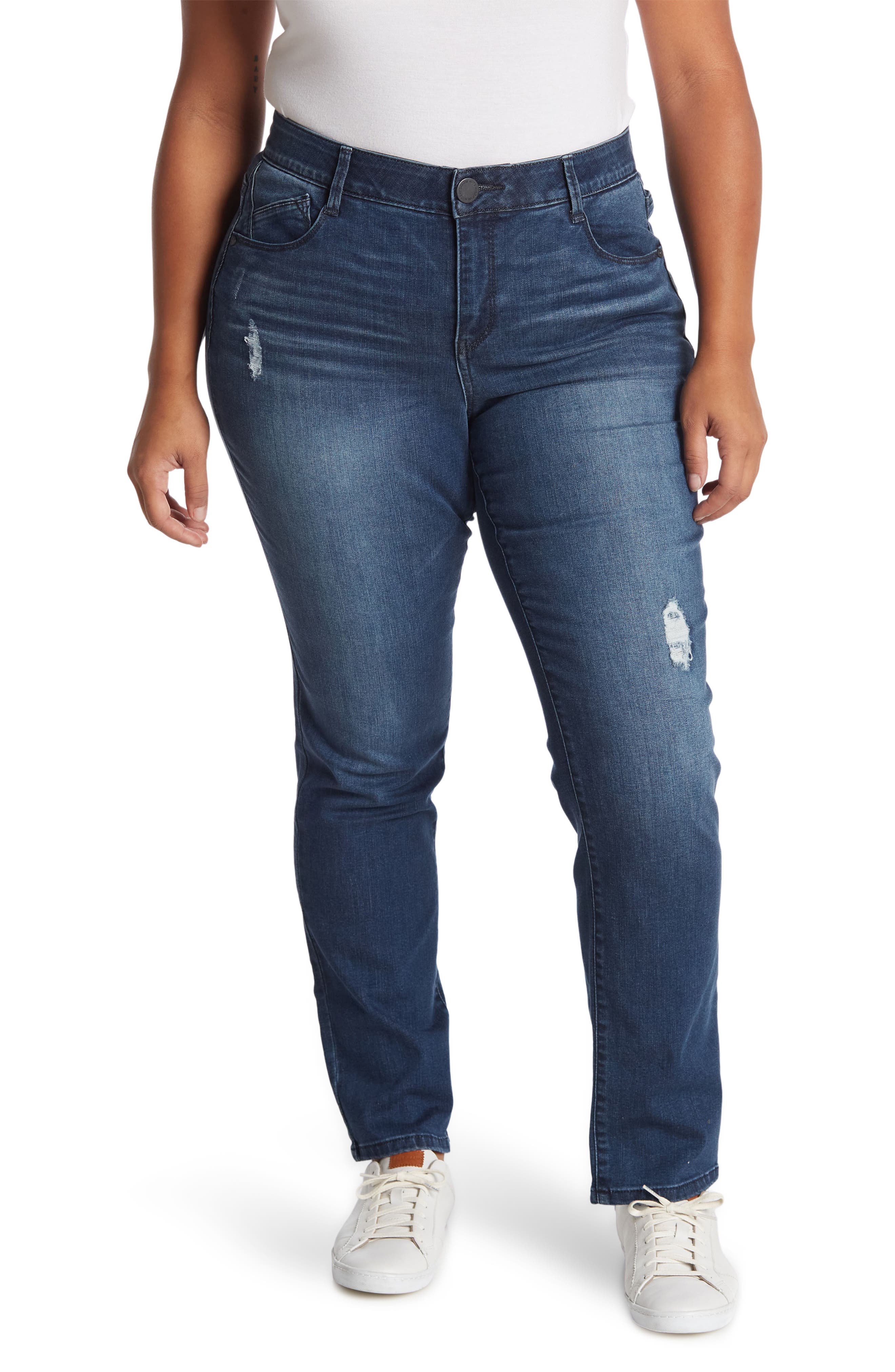 Wit \u0026 Wisdom Slim Straight Leg Jeans in Blev-Blue Vintage at Nordstrom, Size 20W