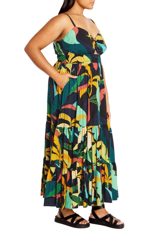 Shop City Chic Harlow Print Sleeveless Maxi Dress In Barbados