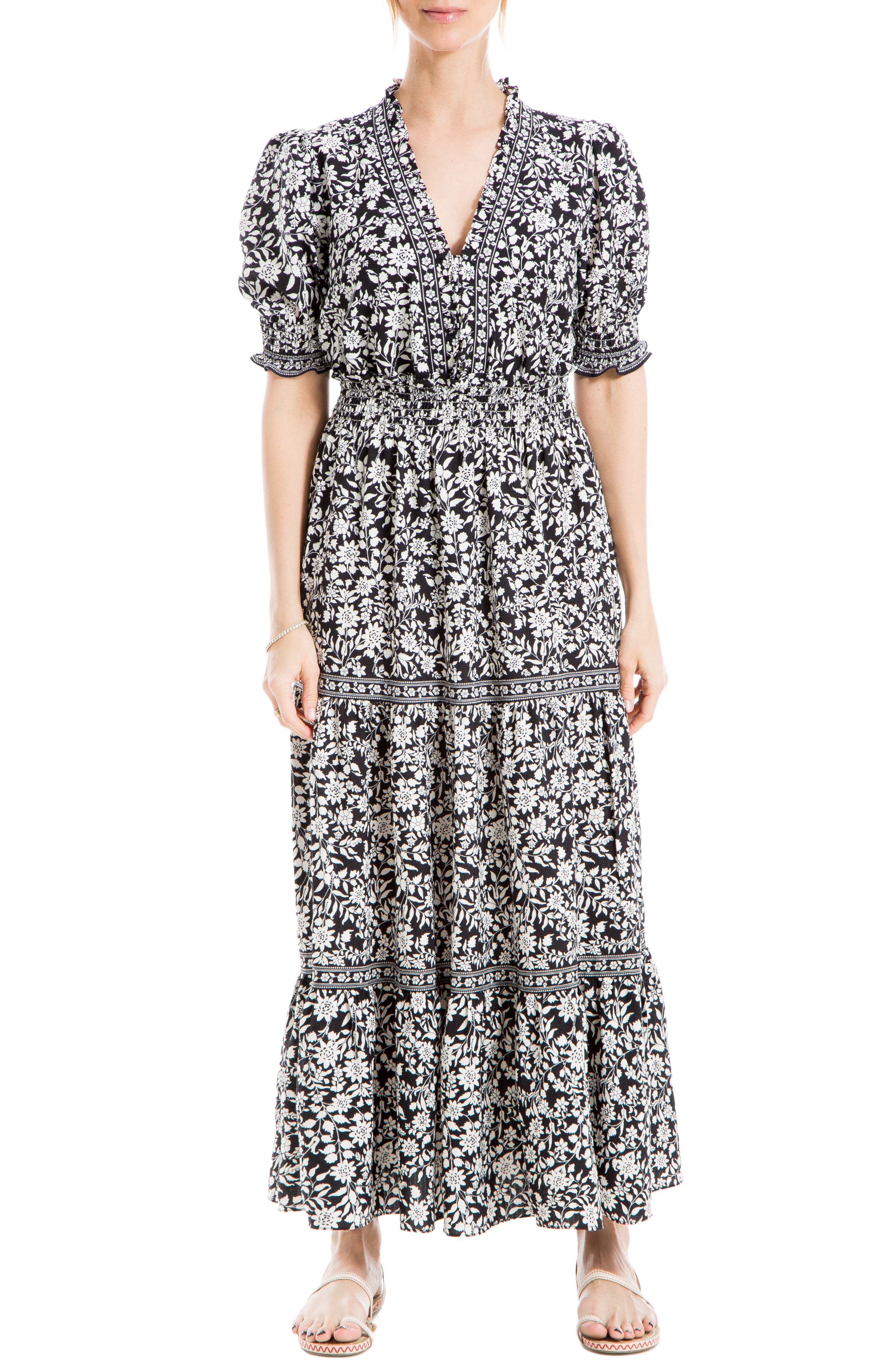 Tiered Short Sleeve Maxi Dress