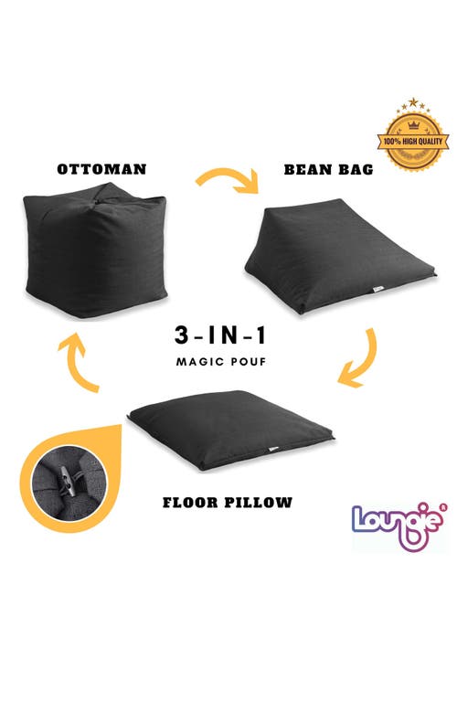 Shop Inspired Home Magic Pouf Bean Bag Chair In Black