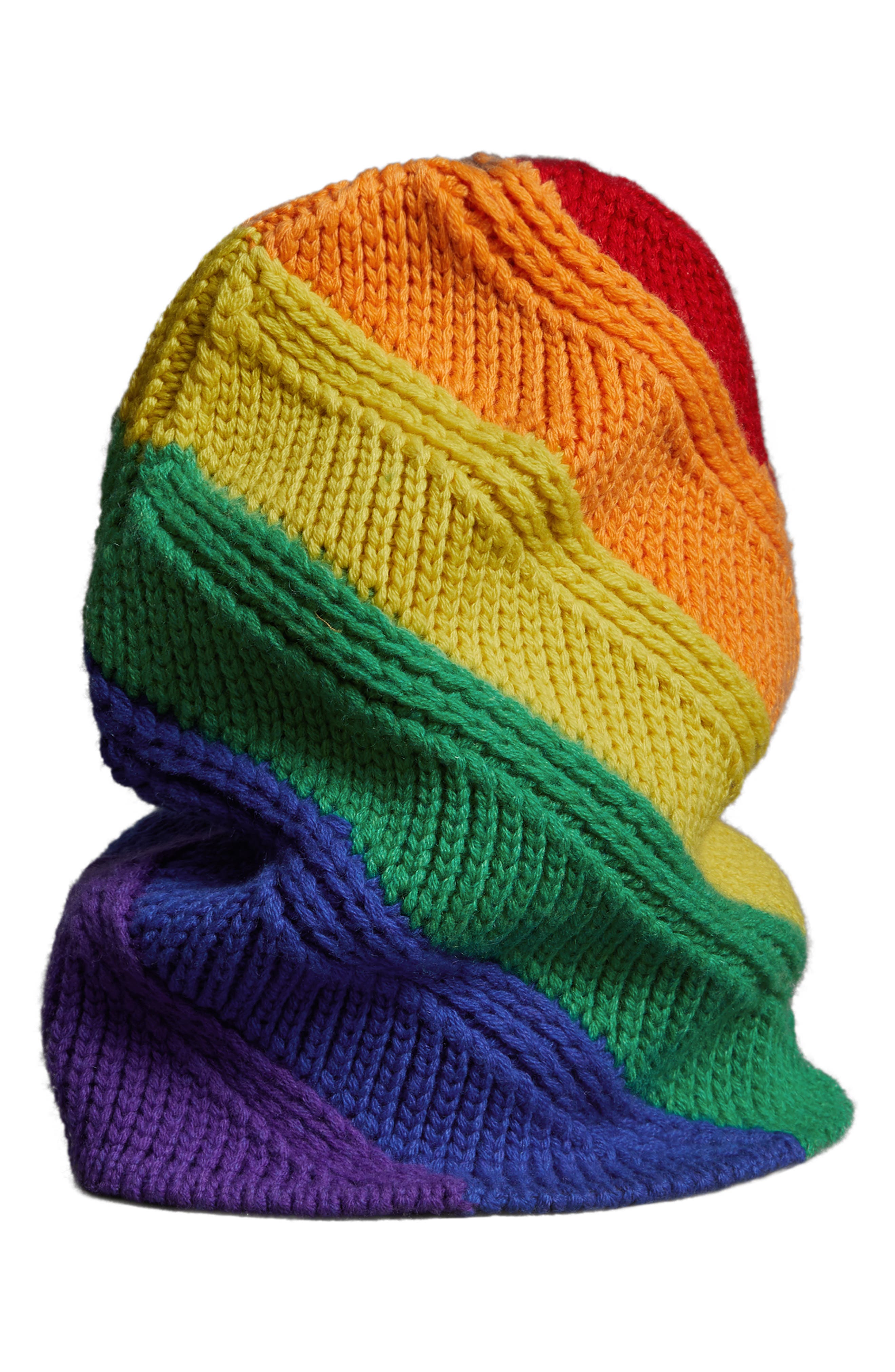 rainbow burberry hat