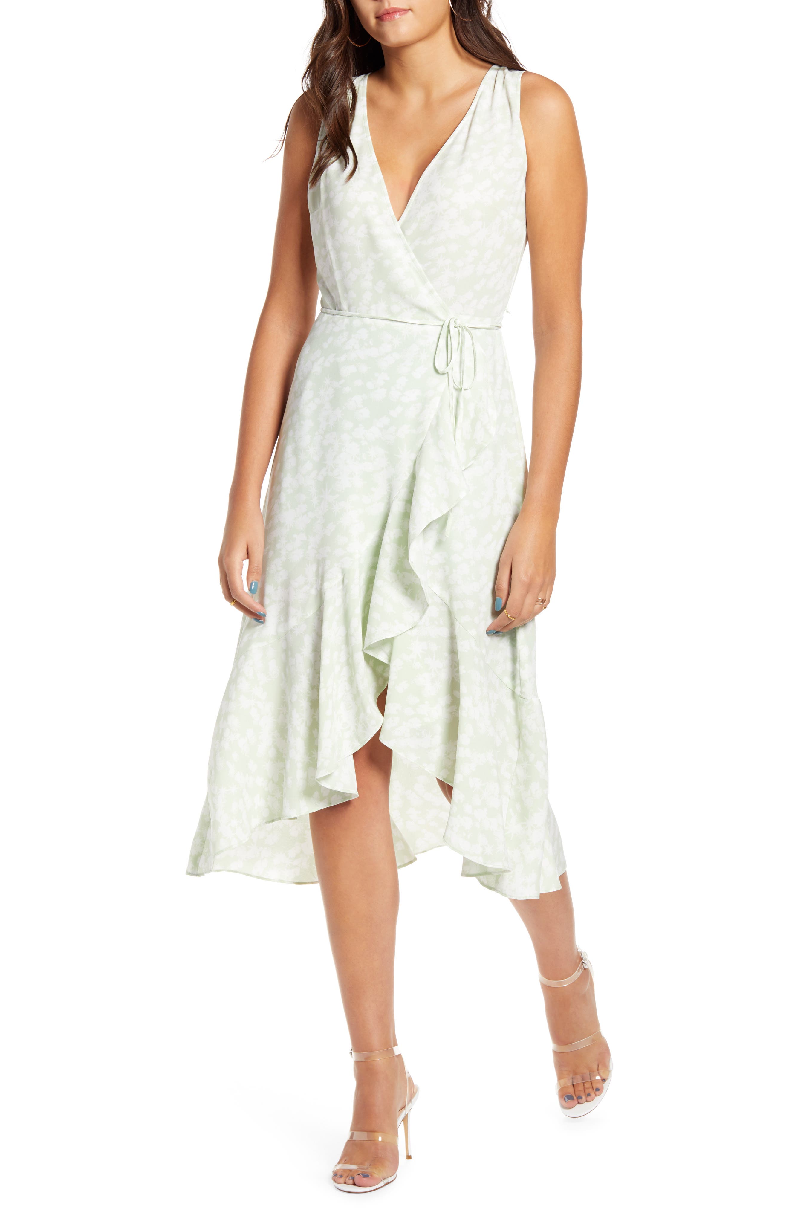 flounce wrap dress