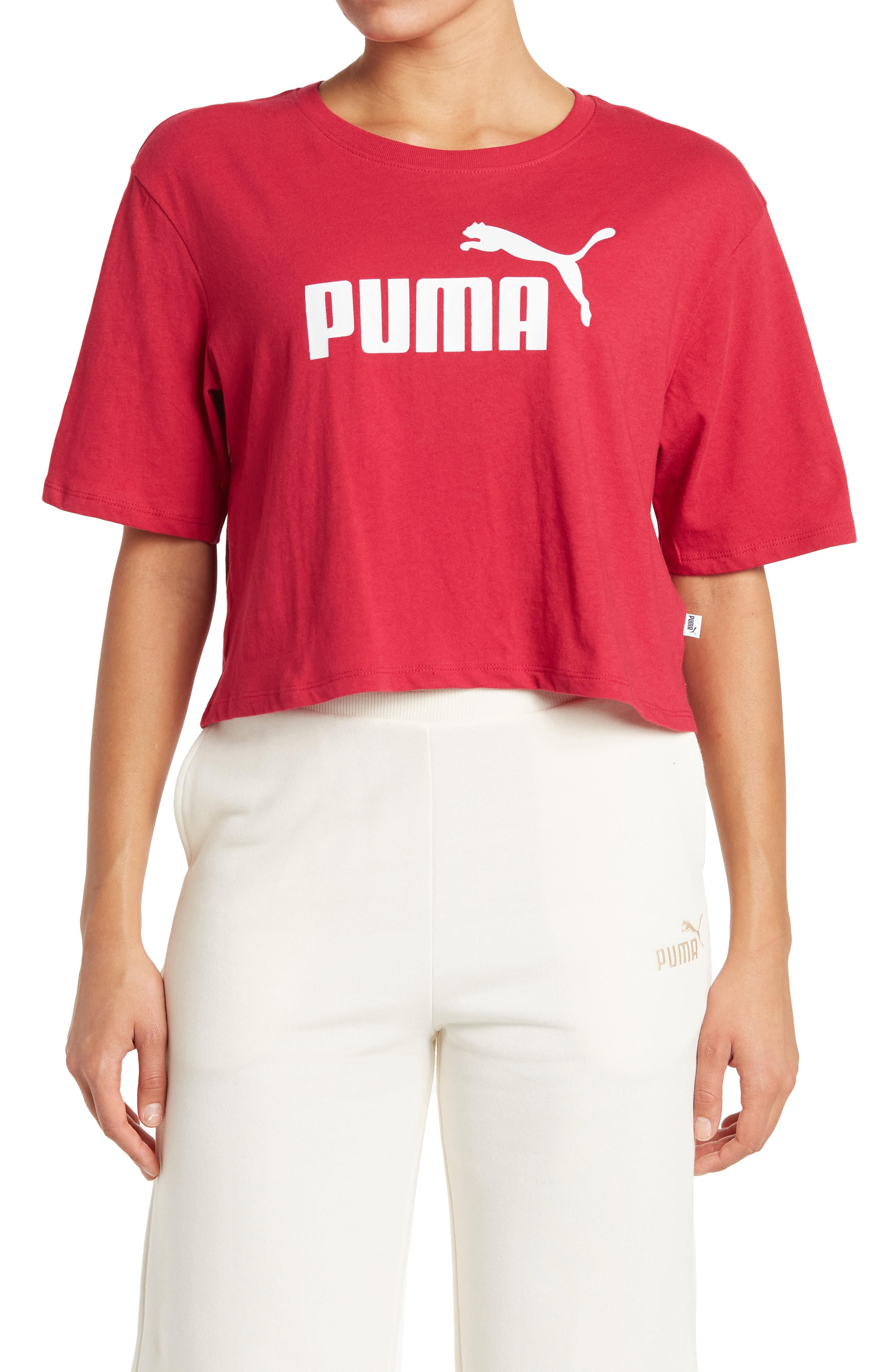 red and white puma outfit