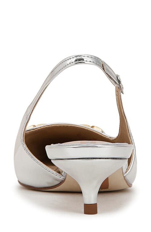 Sam Edelman Farrah Kitten Heel Pointed Toe Slingback Pump In Soft Silver